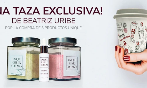 Obtenez une tasse Beatriz Uribe en exclusivité pour acheter 3 produits de la marque Unique