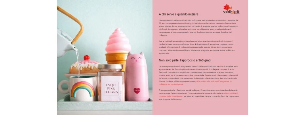 Unique Pink Collagen en Sanihelp.it: La guía completa del colágeno hidrolizado en polvo