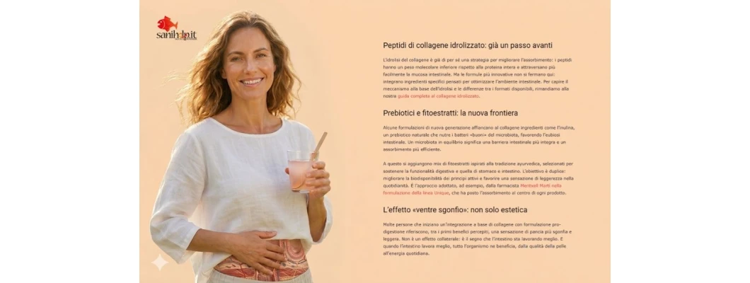 Col·lagen i benestar intestinal: Sanihelp.it explica per què l'absorció marca la diferència