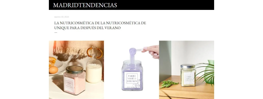 UNIQUE reçoit la reconnaissance de Madrid Tendencias pour son approche innovante de la nutricosmétique
