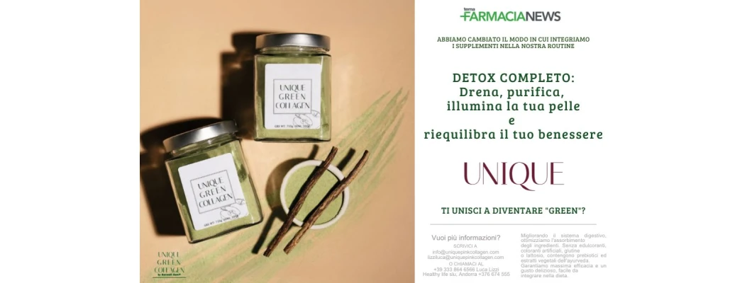 FarmaciaNews Italia mette in evidenza Unique Green Collagen | Febbraio 2025