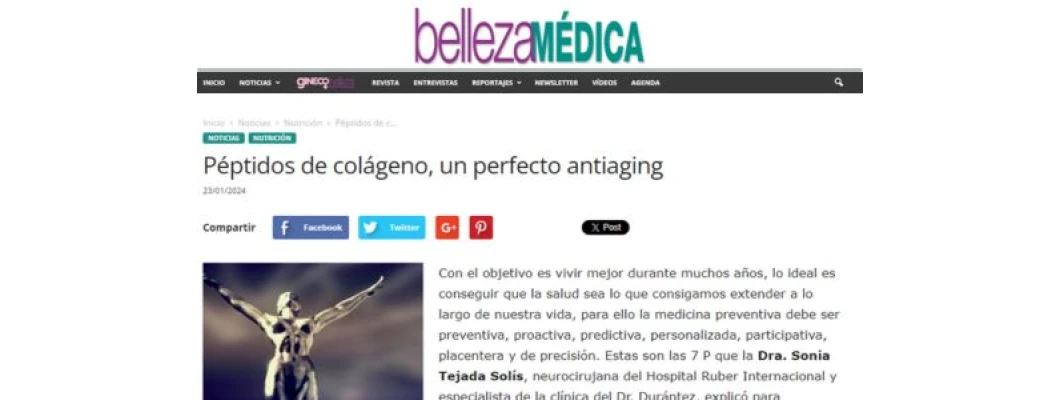 Beauté Médicale Janvier 2024 | Les peptides de collagène, un anti-âge parfait