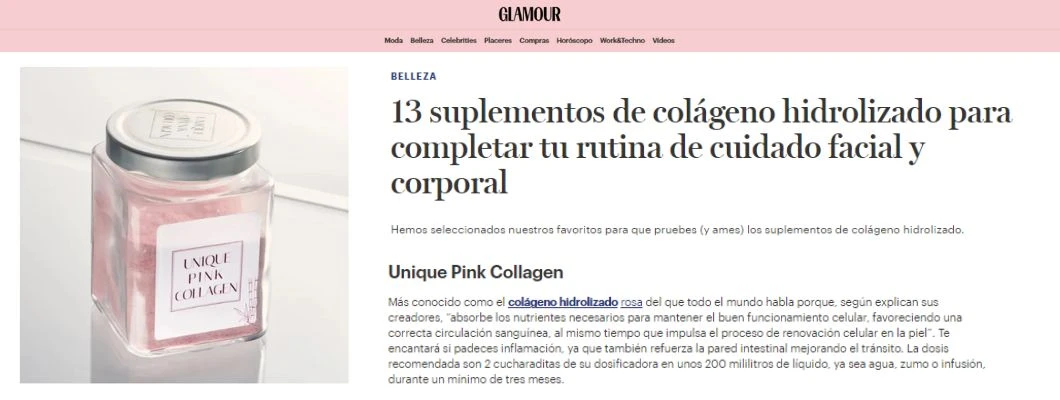 ¡Descubre el Poder del Colágeno Hidrolizado con Unique Pink Collagen!