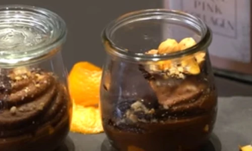 MOUSSE PINK DE CHOCOLATE Y CALABAZA SIN AZUCAR