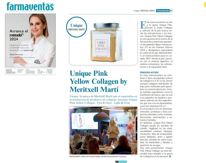 farmaventas presenta unique pink yellow collagen