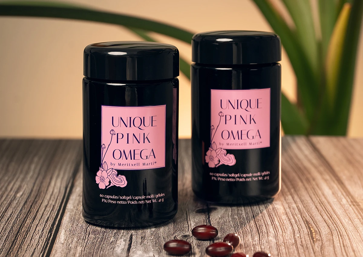 Càpsules Unique Pink Omega amb àcids grassos essencials per a l’equilibri cel·lular